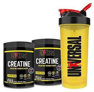 2x Creatina Monohydrate 200g + Coqueteleira - UNIVERSAL NUTRITION