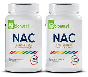 Kit 2x Nac N-acetilcisteina 500mg 120cápsulas - BIONUTRI