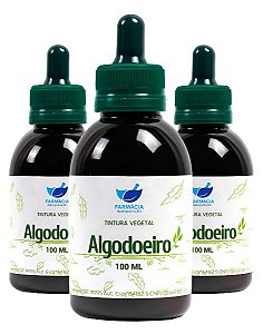 Kit 3x Tintura de Algodoeiro 100ml - FARMÁCIA AQUIMIA MANIPULAÇÃO