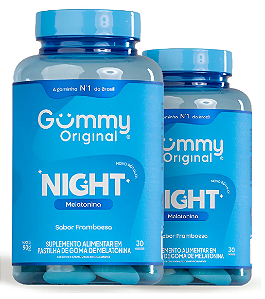 Kit 2 Potes Gummy Night 30 Gomas Sabor Framboesa - GUMMMY