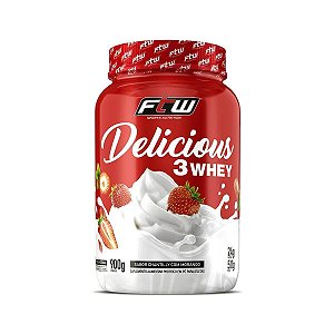 Delicious 3 Whey 900g Chantilly com morango - FTW