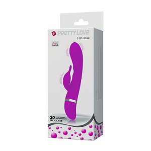 Vibrador c/estimulador clitoriano Golfinho e 30 frequências de vibração