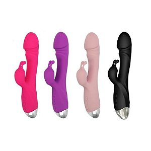 Vibrador ponto G c/estimulador clitoriano rabbit e 10 modos de vibração