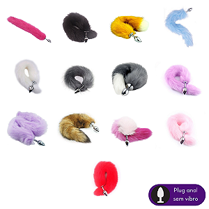 Plug anal de aço com cauda - Tam P