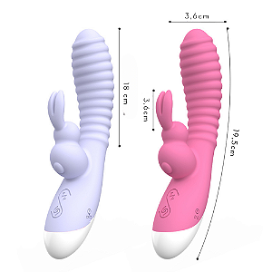 Vibrador ponto G com estimulador de clitóris rabbit