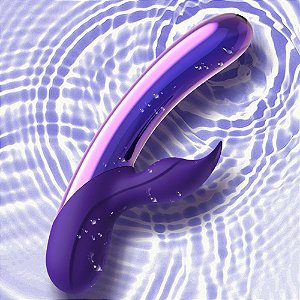 Vibrador com estimulador de clitóris com iluminação interna em LED