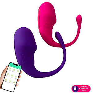 Vibrador de casal em formato de glande por aplicativo/APP