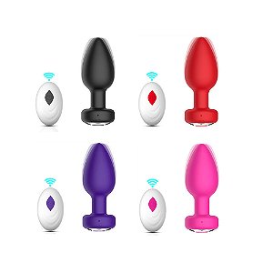 Plug Anal em silicone com vibro e Controle Remoto sem Fio - 9x3,5