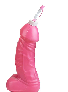 Garrafa em Formato de Pênis com Canudo- 36X10 cm