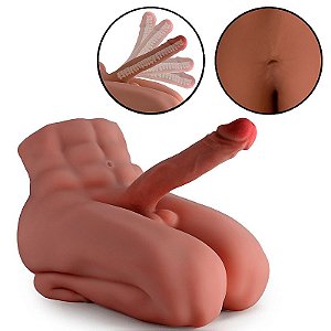 Homem Meio Corpo de Joelhos com Pênis 20 cm