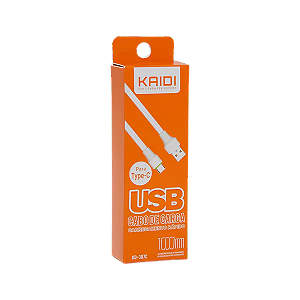 Cabo de carga carregamento rápido USB Type-C 1 metro Kaidi