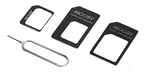 Adaptador De Chip 3 Em 1 Para Celular + Chave Ejetora