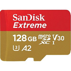 Cartão de Memória micro SD SANDISK 128 GB Extreme (90MB/s - 190MB/s)