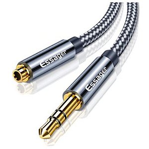 Cabo extensor p2 jack 3.5mm ESSAGER 5 metros