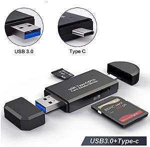 Leitor de Cartão USB-C e USB 3.0 (SD e micro SD)