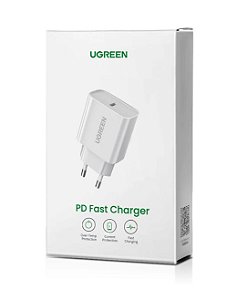 Carregador Rápido USB-C 20W WHITE (Branco) UGREEN