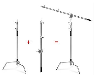 Tripé para iluminação C Stand CS-330 X em AÇO INOX - (3,3m)