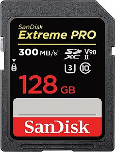 Cartão de Memória SD SANDISK 128 GB Extreme PRO V90 (W:260 R:300MB/s)