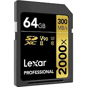 Cartão de Memória SDXC LEXAR 2000x 64 GB V90 UHS-II (300MB/s)