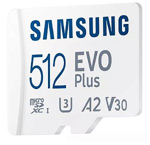 Cartão de Memória micro SD Samsung 512 GB Evo Plus Com Adapt (130MB/s)