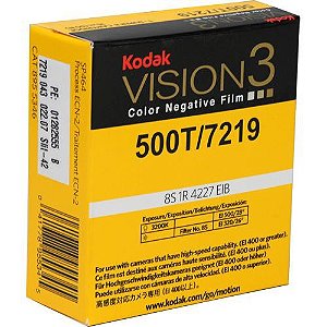 Filme Kodak VISION3 500T Color Negative Film #7219 (Super 8, 50' Roll)