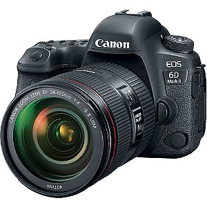 Câmera CANON EOS 6D Mark II + Lente EF 24-105mm f/4L IS II USM