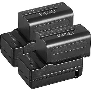 Bateria NP-750 GVM 4400mAh (Kit com 2 baterias e carregadores)