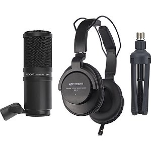 Kit para Podcast - ZOOM ZDM-1 (microfone, cabos, fone de ouvido e suporte de mesa)