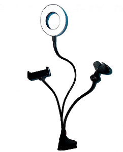 Iluminador de Led Circular Greika AL-06II Ring Light para Live com Suporte para Microfone e para Smartphone