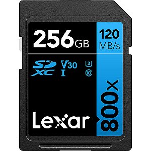 Cartão de Memória SD LEXAR 800x 256 GB V30 UHS-I (120MB/s)