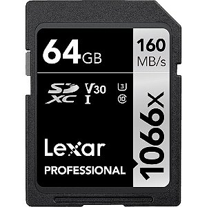 Cartão de Memória SD LEXAR PROFISSIONAL 1066x 64 GB V30 UHS-I (160MB/s)