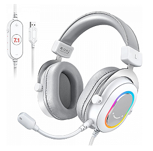 Fone de Ouvido Gamer com Fio Ampligame RGB Fifine H6 7.1 (WHITE)