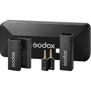 Microfone de Lapela GODOX Mini (2TX+1RX) Lightning - Para Câmera e Celular