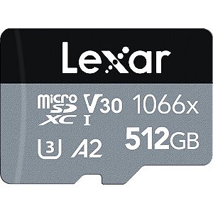 Cartão de Memória micro SD LEXAR 512GB com adaptador ( 160-120 MB/s)