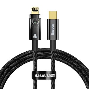 Cabo USB-C a Lightning Baseus CATS000001 Explorer 20W - Black 1M
