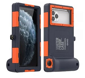Capa de celular estanque a prova d'água Shellbox Black Orange