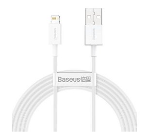 Cabo USB-A a Lightning Baseus CALYS-C02 Superior 2.4A - Branco 2 metros