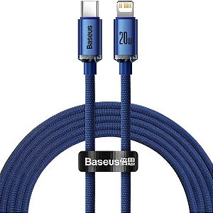 Cabo USB-A a Lightning Baseus CAJY000303 Crystal Shine 20w - Blue 2 metros
