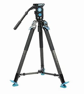 Tripé Sirui SVT75 Pro de fibra de carbono com cabeça fluida SVH15 (suporta 25Kg)