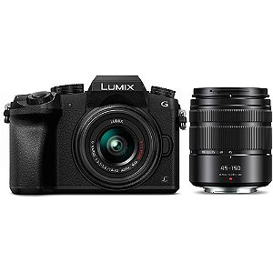 Câmera Panasonic Lumix DMC-G7 + 14-42mm + 45-150mm e Kit de Acessórios (Black)