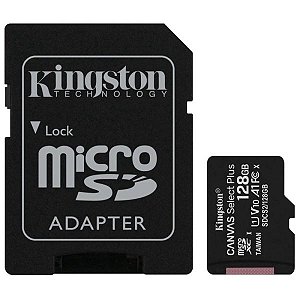Cartão de Memória micro SD Kingston Canvas Plus 128GB (100MB/S)