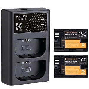Kit Bateria e Carregador K&F LP-E6NH para Canon