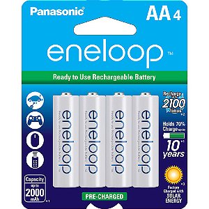 Pilha recarregável 2000mAh x 4 (Panasonic Eneloop Original)