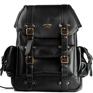 Mochila Couro Preto Ragnar (01149)