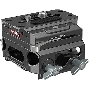 Placa de base leve de liga de magnésio SmallRig com braçadeira de haste dupla LWS de 15 mm