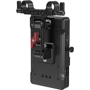 Placa adaptadora de bateria SmallRig V-Mount com braçadeira de haste LWS de 15 mm e braço ajustável