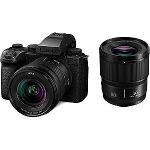Câmera Panasonic Lumix S5 IIX com kit de lentes de 20-60 mm e 50mm