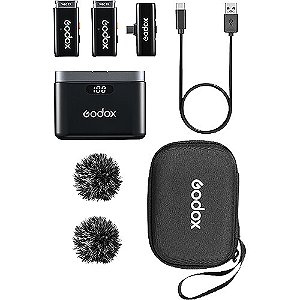 Microfone Godox WES2 USB-C Sem Fio (2TX+1RX)