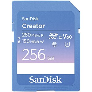 Cartão de Memória SD SANDISK Creator 256GB UHS-II U3 V60 6K