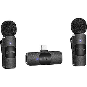 Microfone Sem fio Boya BY-V2 (2TX+1RX) Lightning